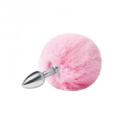 Whipsmart 3-Calowa Metalowa Wtyczka Fluffy Bunny Pink Tail
