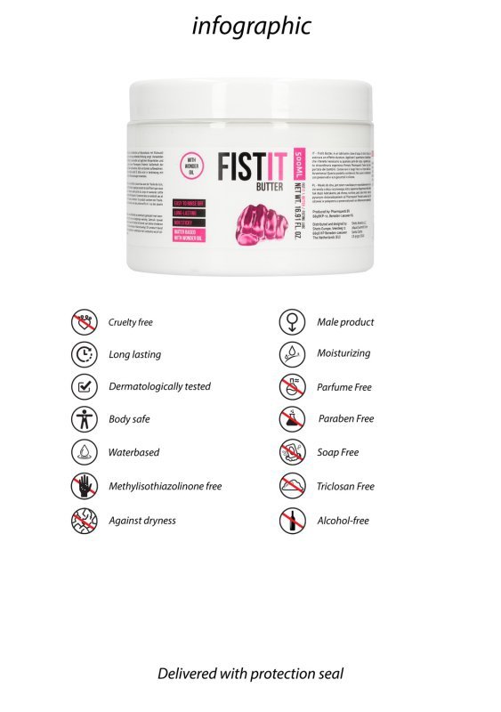 Lubrykant na bazie wody z dodatkiem olejku Shots Fist It Butter 500ml
