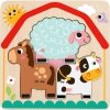 TOOKY TOY Drewniane Puzzle Montessori Wielowarstwowe Tablica Zwierzątka na Farmie 7 el.