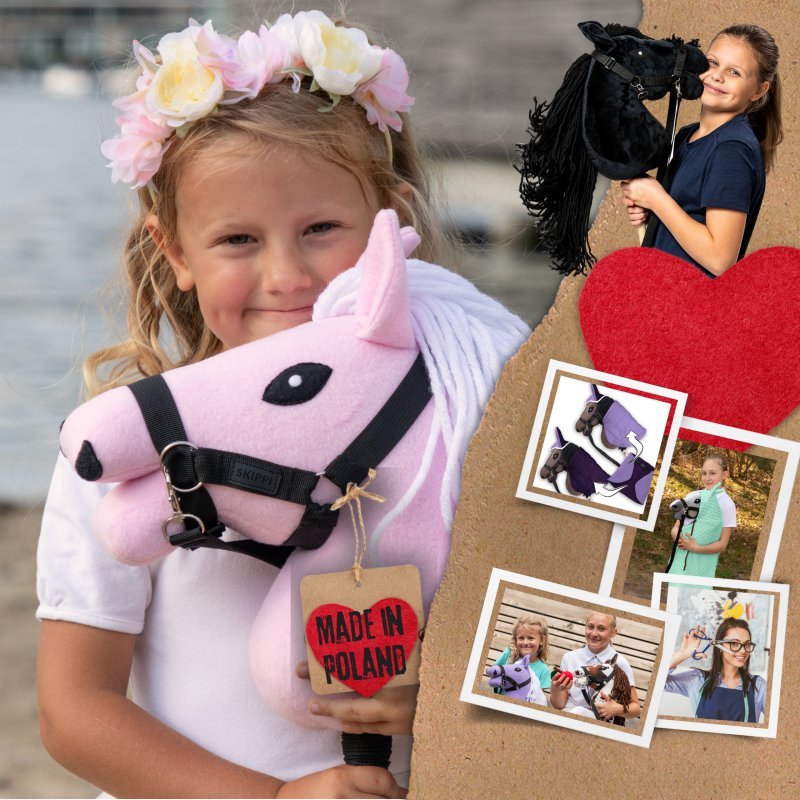 Hobby Horse Skippi - koń na kiju - Różowy A5