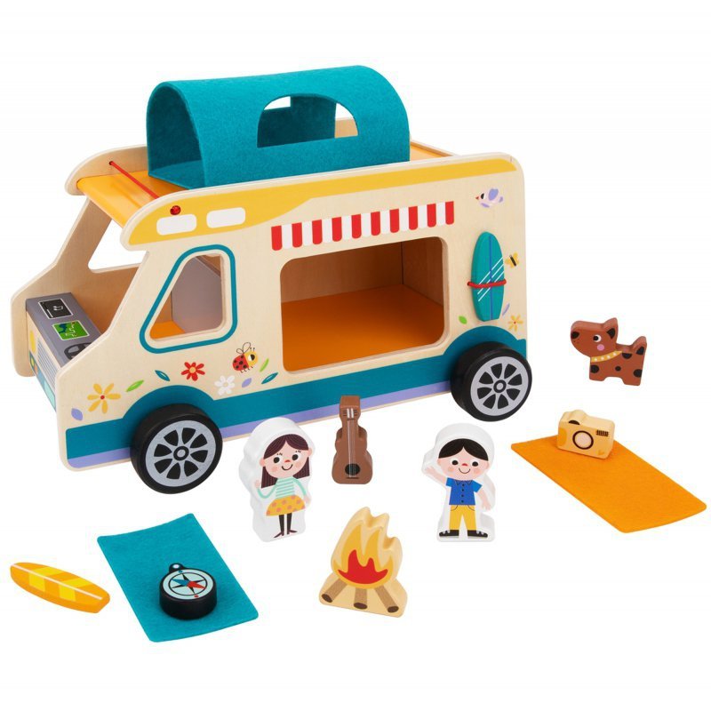 TOOKY TOY Drewniany Kamper Postacie Kemping