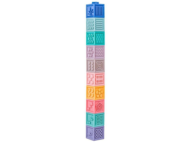 Miękkie Klocki Sensoryczne, Cyferki, Figury geometryczne, Kształty 12 sztuk, Edukacyjny zestaw klocków dla malucha