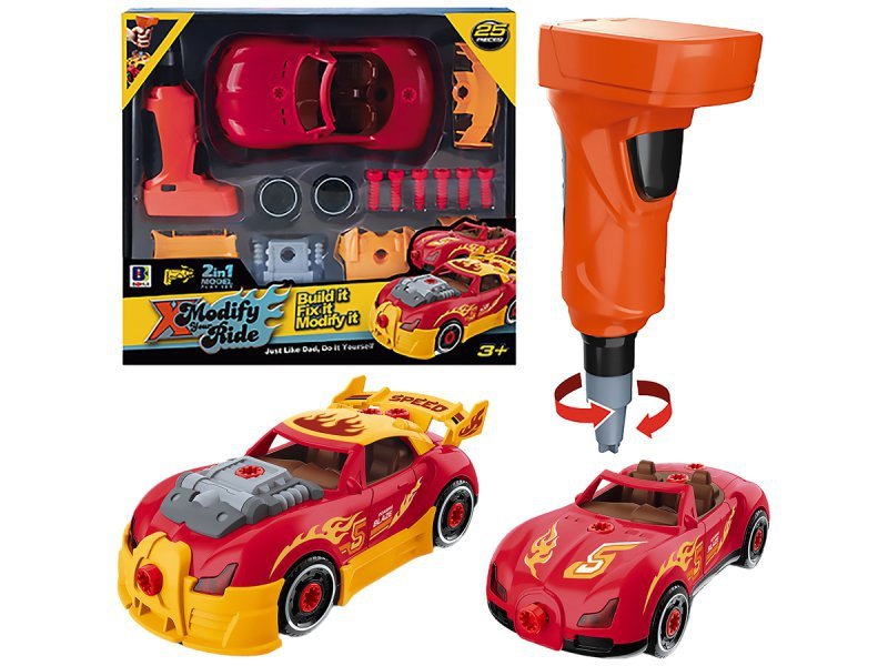 Sportowy Samochód do rozkręcania i skręcania 2w1 TUNING + Wkrętarka