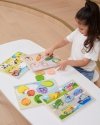 VIGA Drewniane Puzzle Układanka Montessori 2w1 Figurki Owoce
