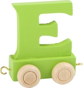 Dekoracja SMALL FOOT wagon do lokomotywy z literą E (kolor zielony)