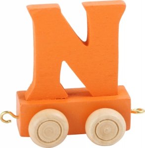 Dekoracja SMALL FOOT wagon do lokomotywy z literą N (kolor pomarańczowy)