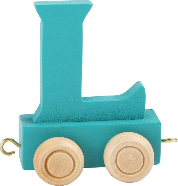 Dekoracja SMALL FOOT wagon do lokomotywy z literą L (kolor niebieski)