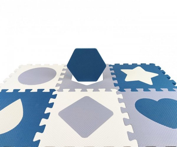 Mata piankowa puzzle Jolly 3x3 Shapes - Blue