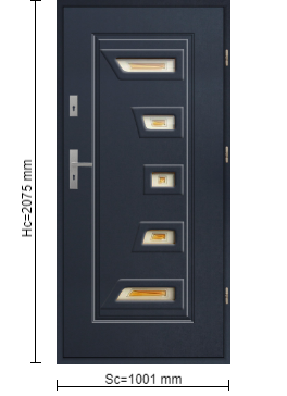 Stalprodukt Drzwi Zewnętrzne Stalowe 55 mm grubości Wzór T20P Antracyt Struktura