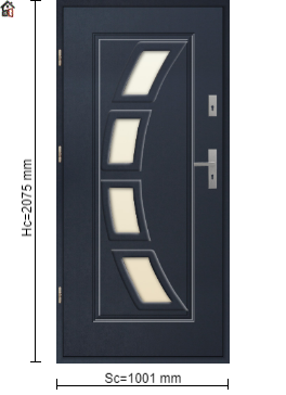 StalProdukt Drzwi Zewnętrzne Stalowe 55 mm grubości Wzór T20A  Antracyt Struktura