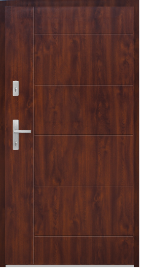 WIKĘD Drzwi Zewnętrzne Premium  54 mm grubości Wzór 26D Orzech