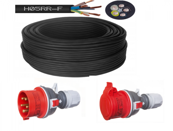 PRZEDŁUŻACZ BUDOWLANY SIŁOWY H05RR‑F (OW) 5x2,5 żo 10M 300/500V