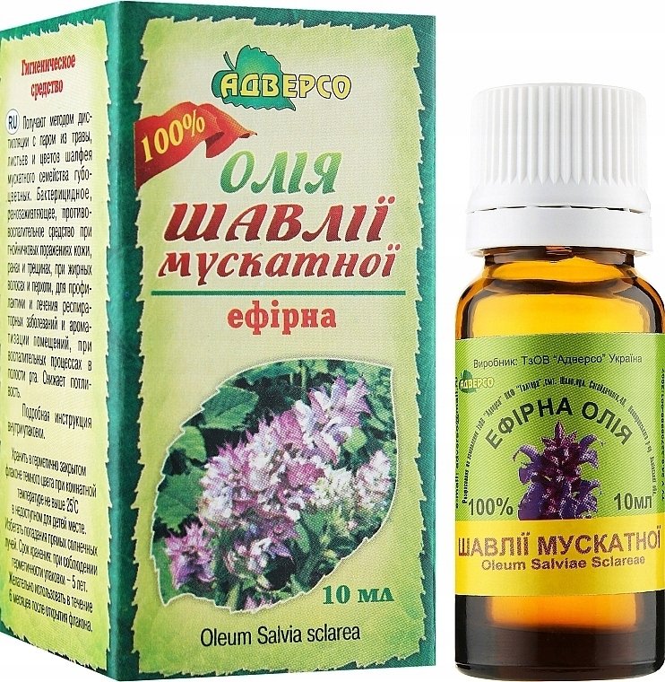Olejek z Szałwii Muszkatołowej, 100% Naturalny Adverso, 10ml