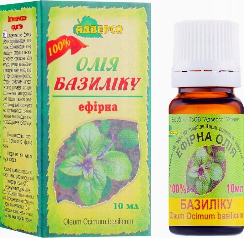 Olejek Bazyliowy 100% Naturalny Adverso, 10ml