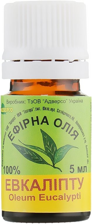 Olejek Eukaliptusowy, 100% Naturalny Adverso, 5 ml