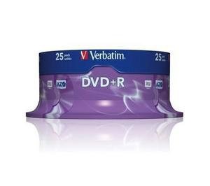 Verbatim DVD+R 16x 4,7GB 25p 43500 cake DataLife+,Adv.AZO+,scratch res.bez nadru