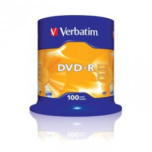 Verbatim DVD-R 16x 4,7GB 100p 43549 cake DataLife+,AdvAZO,scr  ers, bez nadr, mat
