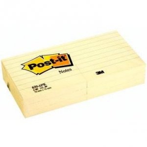 Bloczek samoprzylepny 76x127mm żółty POST-IT (16+4szt) w kartoniku 655CY-VP20 3M