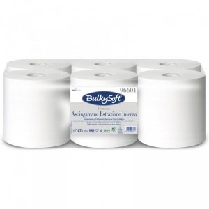 Ręcznik w roli biały 20cm 150m (6 rolek) 2w celuloza 396 listków 96601 BULKYSOFT Premium centralne dozowanie