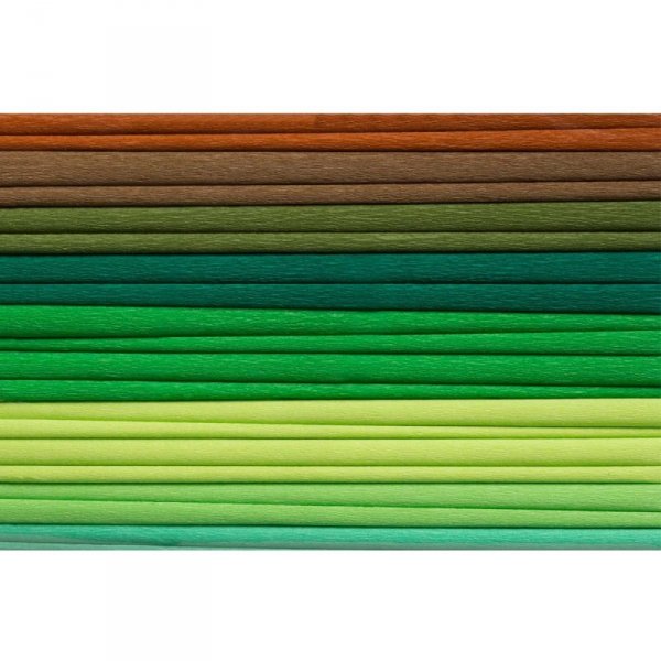 Bibuła 25x200cm mix zielony (10szt) 8kol 2521-MIX5 HAPPY COLOR