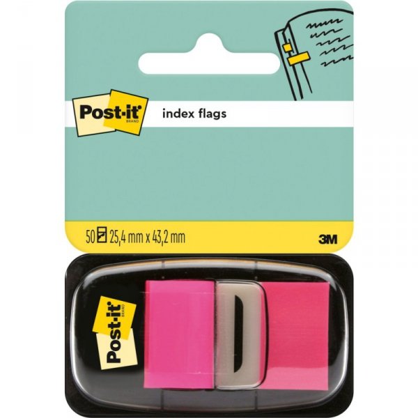 Zakładki indeksujące POST-IT 25x43mm neonowe różowe 680-21 50sztuk 3M