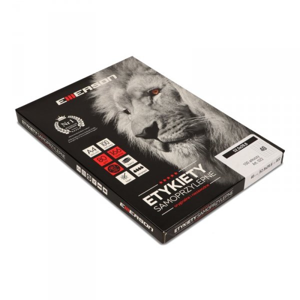 Etykiety A4 białe (100ark) 52.5x29.6mm nr022 EMERSON eta4525x296