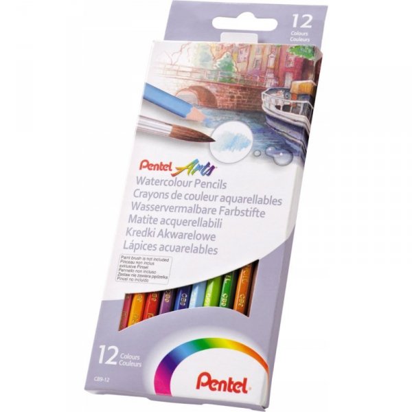 Kredki akwarelowe PENTEL 12 kolorów CB9-12