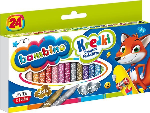 Kredki dla dzieci z glinki kaolinowej Zestaw 24 kredek BAMBINO St.Majewski