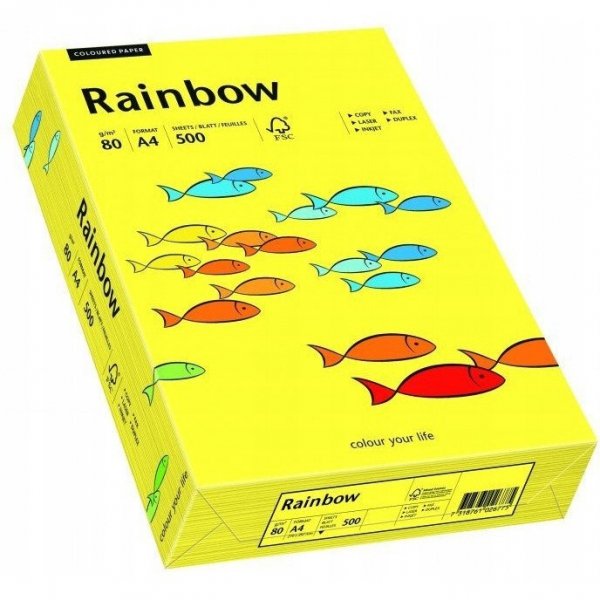 Papier ksero A4 80g RAINBOW R14 słonecznożółty 88042319