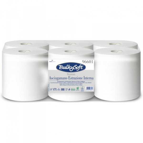 Ręcznik w roli biały 20cm 150m (6 rolek) 2w celuloza 396 listków 96601 BULKYSOFT Premium centralne dozowanie