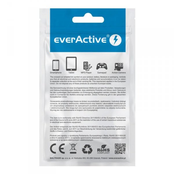 Kabel USB-A -&gt; USB-C 1m 3A silikonowy biały EVERACTIVE (CBS-1CW)