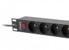 Lanberg Listwa zasilająca rack PDU 19 cali  1U 16A 9X 230V PL 3m czarny