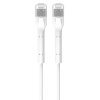 Extralink Patchcord kat.6a U/FTP 1Gbps miedź kabel sieciowy skrętka, łamana końcówka 0.5m biały