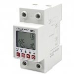 Qoltec Przekaźnik 63A na szynę DIN z licznikiem energii elektrycznej |  Timer | Tuya | Wi-Fi | LED                              