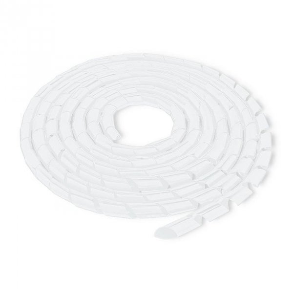 Qoltec Organizer do kabli 14mm | 10m | biały/transparentny