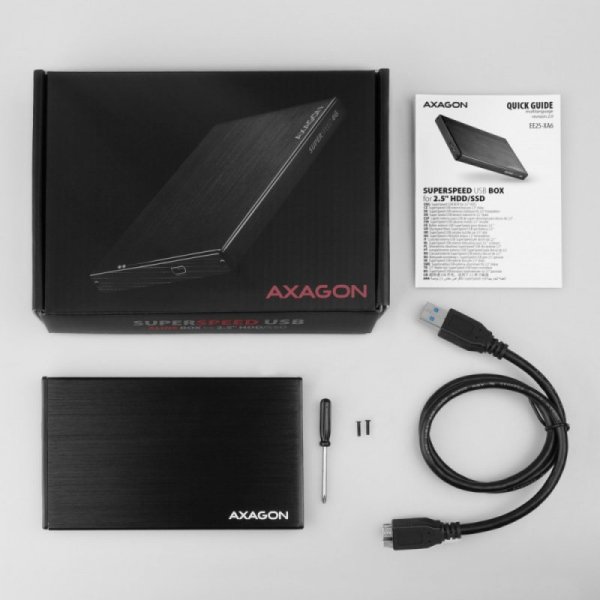 AXAGON EE25-XA6 Obudowa zewnętrzna aluminiowa, USB 3.2 GEN 1 SATA 6G 2,5&quot;