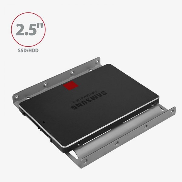 AXAGON RHD-125S Ramka metalowa do montażu 1x 2.5&quot; HDD w pozycji 3.5&quot;, szary
