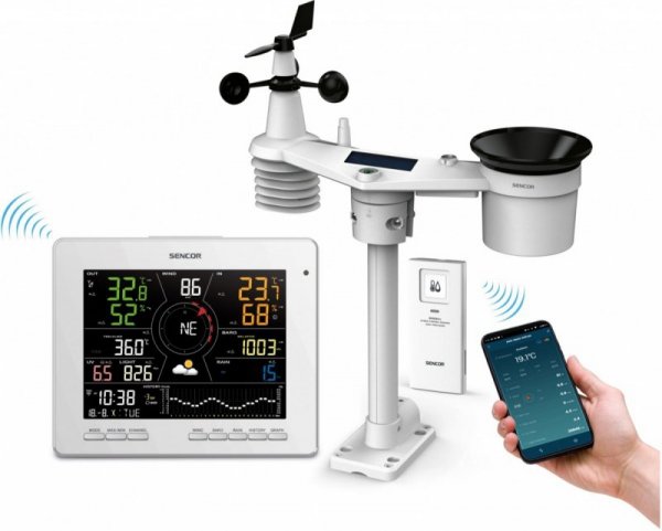 Sencor Profesjonalna Stacja meterologiczna wifi SMART z czujnik 7w1