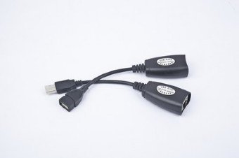 Adapter GEMBIRD UAE-30M (USB F, M - RJ45 F; 0,17m; kolor czarny)
