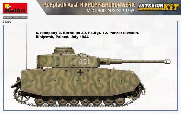 Mini Art 35330 Pz.Kpfw.IV Ausf. H Krupp-Grusonwerk Mid Prod. Aug-Sep 1943 1/35