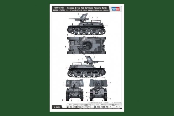 Hobby Boss 83895 3,7cm pak 35/36 Ausf Pz.Kfw.35R(f)