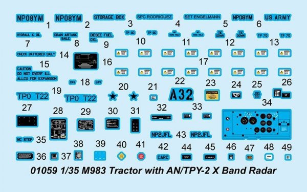 Trumpeter 01059 M983 Tractor with AN/TPY-2 X Band