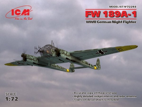 ICM 72293 FW-189A-1 German night fighter