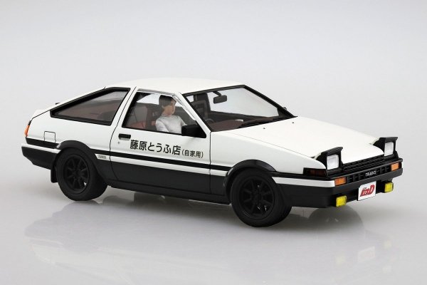 Aoshima 05954 1/24 Initial-D#14 Fujiwara Takumi AE86 Trueno (Project-D Ver.) with Figure