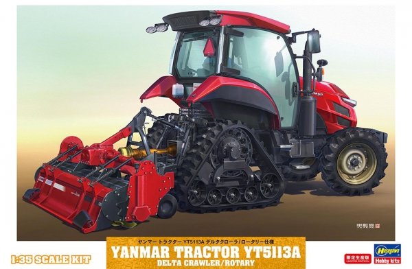 Hasegawa 66107 Yanmar Tractor YT5113A Delta Crawler/Rotary 1/35