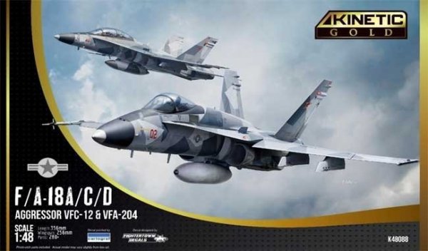 Kinetic 48088 F/A-18A/C/D Aggressor VFC-12 &amp; VFA-204 1/48