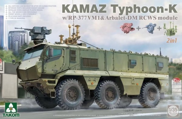 Takom 2173 Kamaz Typhoon-K w/RP-377VM1 &amp; Arbalet-DM RCWS Module 1/35