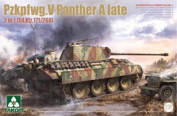 Takom 2176 Pzkpfwg.V Panther A late 2in1 [Sd.Kfz.171/268] 1/35