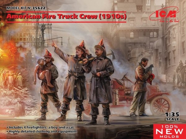 ICM 35622 American Fire Truck Crew (1910s) (100% new molds)