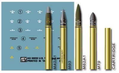 AFV Club AG35032 U.S. 76mm Gun Ammo Set - Brass 1/35